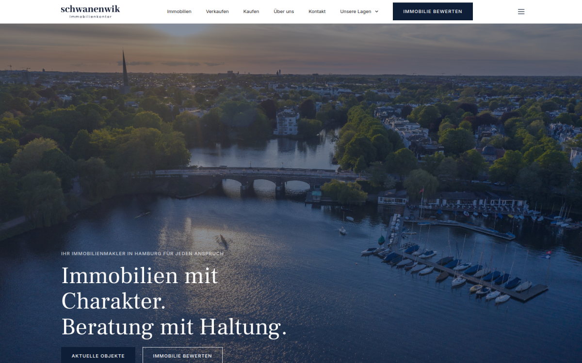 Website von schwanenwik Immobilienkontor